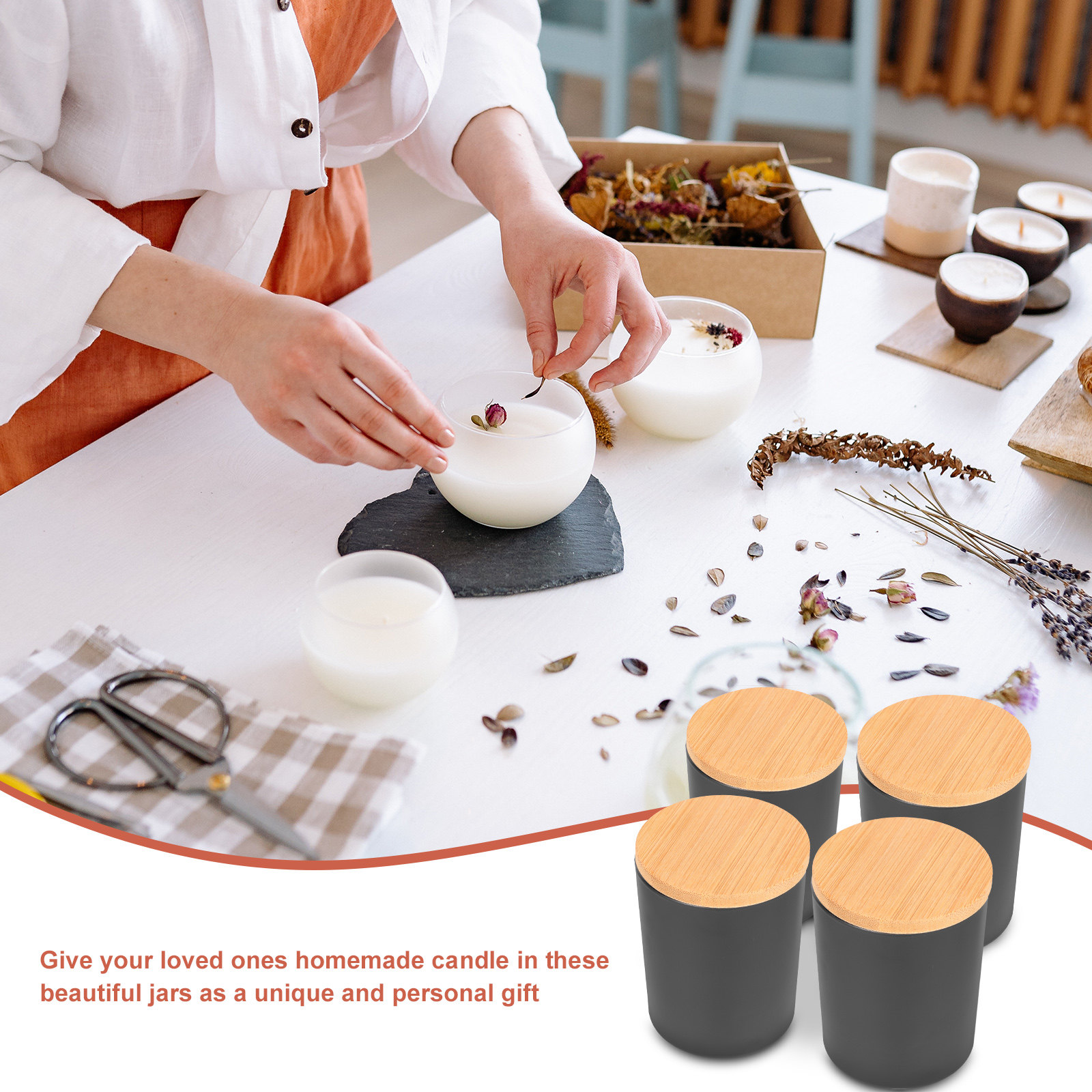 Zestaw 4 szklanych słoików na  – Candle Making Jars With Lids recenzja i cena